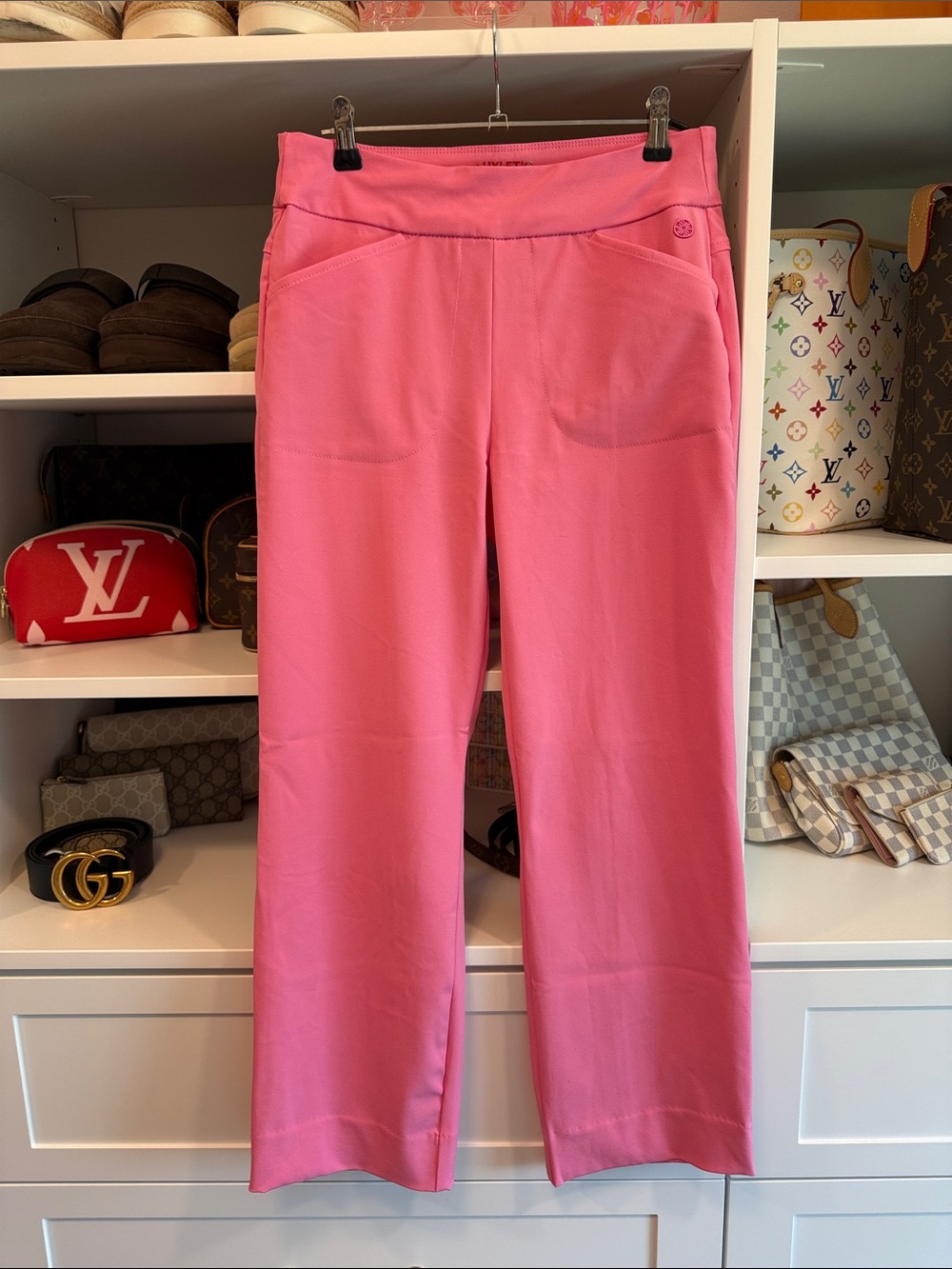 Lilly Pulitzer Pink Wide-Leg Pants Alston Pull On Luxletic